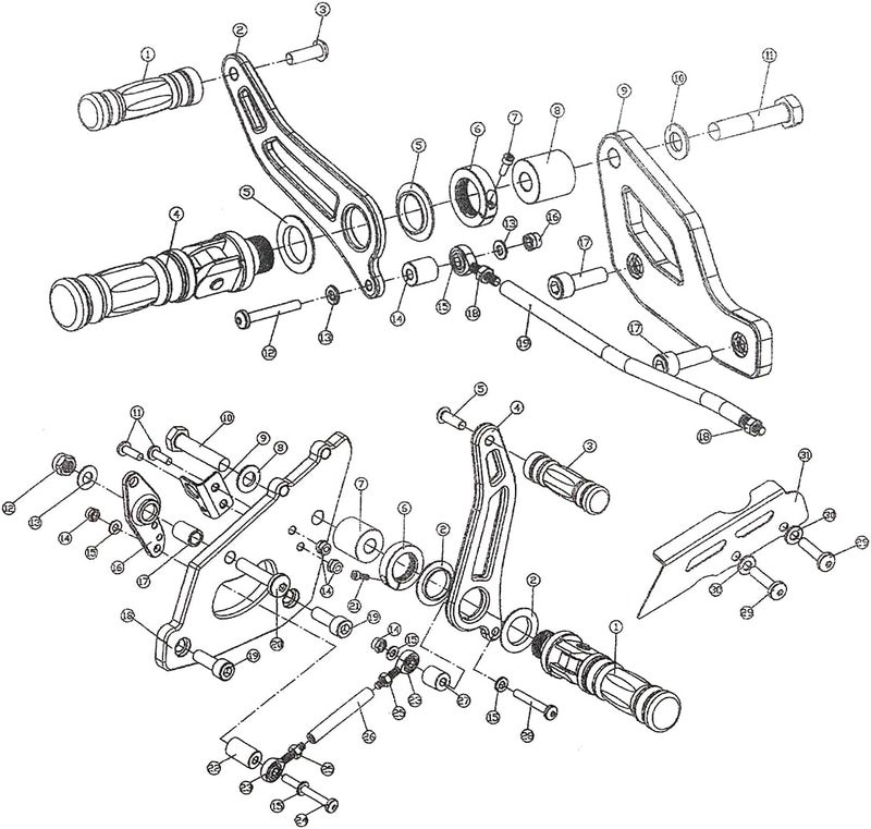 FENGREN Motorcycle 4"Forward Controls Footpegs Levers Linkages Compatible with Kawasaki Vulcan 900 VN900 Classic 2006-2023 - Image 4